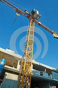 Urban Building Construction With Crane
