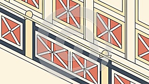 Urban Building Facade: Architectural Window Pattern, vector design Generative AI