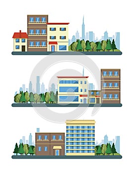 Urban buildings cityscape view scenarios