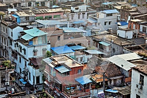 Urban buildings in old part of Guangzhou metropole of Guandong province, China.