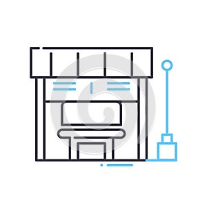 urban bus stop line icon, outline symbol, vector illustration, concept sign