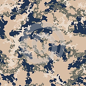 Urban camouflage of various shades of beige, blue and grey colors