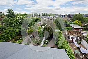 Urban city garden rooftop view