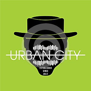 Urban city graphic design for t shirt print, vector image illustrations.