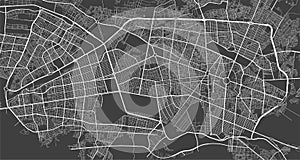 Urban city map of Mashhad. Vector poster. Grayscale street map photo