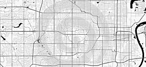 Urban city map of Omaha. Vector poster. Grayscale street map
