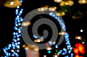 Urban city night light bokeh , defocused blur background