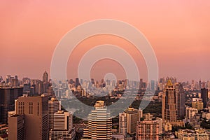 Urban cityscape on senset time