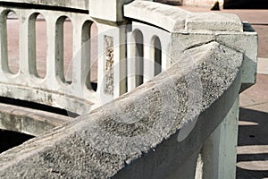 Urban concrete work with oval carvings architectural detail