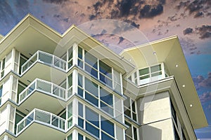 Urban Condo Home House Maison Exterior Sunrise Sky Background