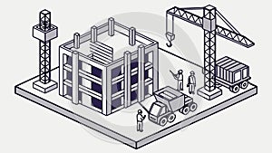 Urban Construction Site: Building Development, Infrastructure vector design Generative AI