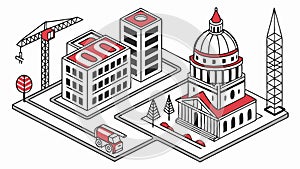 Urban construction site and building development, vector design Generative AI