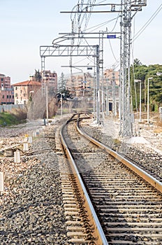Urban crossing railroad in Casal