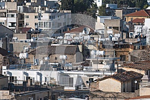 Urban density of Nicosia Old Town: cityscape with buildings photo