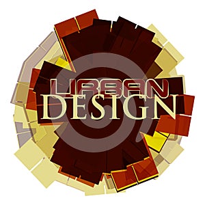 Urban design abstraction. Vector typography