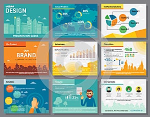 Urban design of infographics presentation slides template