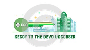 Urban Development Key, City Solutions Strategic Access, vector design Generative AI