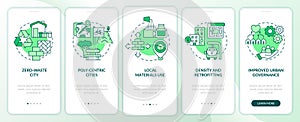Urban development principles green onboarding mobile app screen