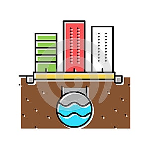 urban drainage system color icon vector illustration