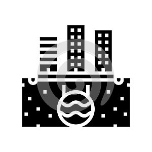 urban drainage system glyph icon vector illustration
