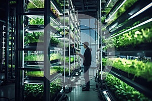 Urban farming innovation: Vertical farming agriculture to cities, urban landscapes.