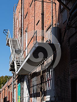 Urban fire escape with barbecue