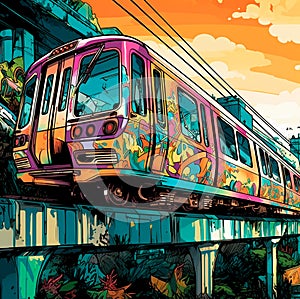 Urban Flight. A Comix-Style Monorail Adventure