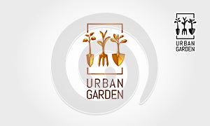 Urban Garden Vector Logo Template.