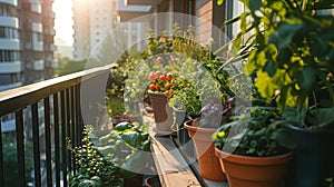 Urban Gardening in a City Balcony