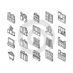 Urban Gardening Eco Collection isometric icons set vector