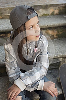 Urban girl on stairs