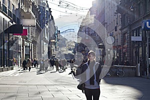 Urban girl standing