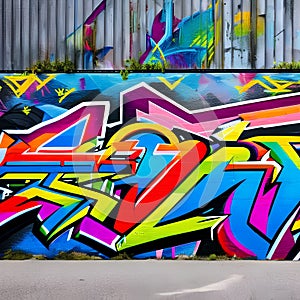 1190 Urban Graffiti Art: A textured and urban background featuring urban graffiti art with vibrant colors, graffiti tags, and an