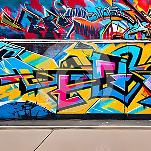 1190 Urban Graffiti Art: A textured and urban background featuring urban graffiti art with vibrant colors, graffiti tags, and an