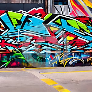 1190 Urban Graffiti Art: A textured and urban background featuring urban graffiti art with vibrant colors, graffiti tags, and an