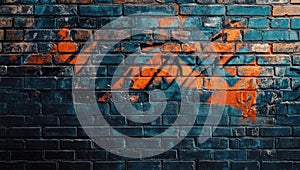 AI-Generated Graffiti Brick Wall