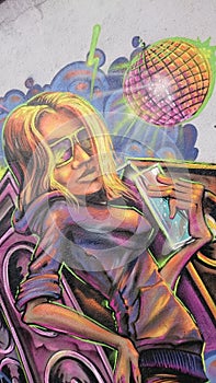 Urban graffiti - disco babe