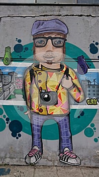 Urban graffiti - photographer caricatured portrait