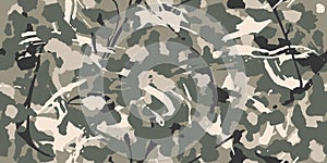 Urban gray camouflage, modern fashion design. Camo military protective. Army uniform. photo