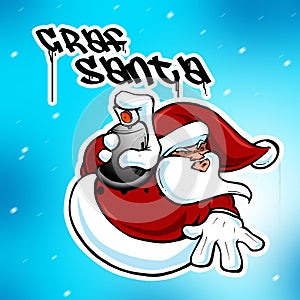 Urban Hip Hop Graffiti Christmas Santa Claus