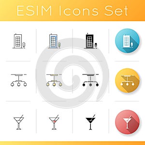 Urban house icons set