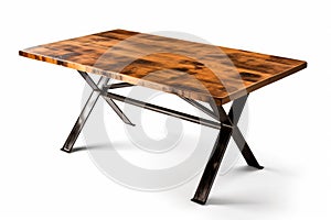 Urban Industrial Dining Table: Reclaimed Wood and Metal Fusion