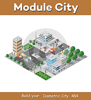 Urban industrial isometric 3d architectural flat plan