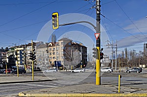 Urban infrastructure with intersection and traffic light system