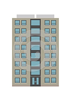 Urban inner city apartment tower with multiple floors