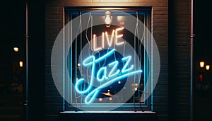 Urban Jazz Nightlife Neon Window Sign