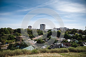 Urban landscape of Cherkasy on a summer sunny day