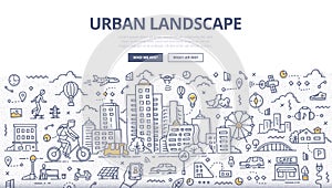 Urban Landscape Doodle Banner