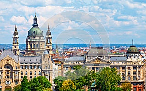 Urban landscape panorama with old buildings in budapest