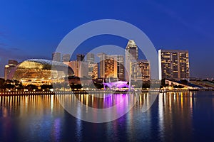 Urban landscape of Singapore at night